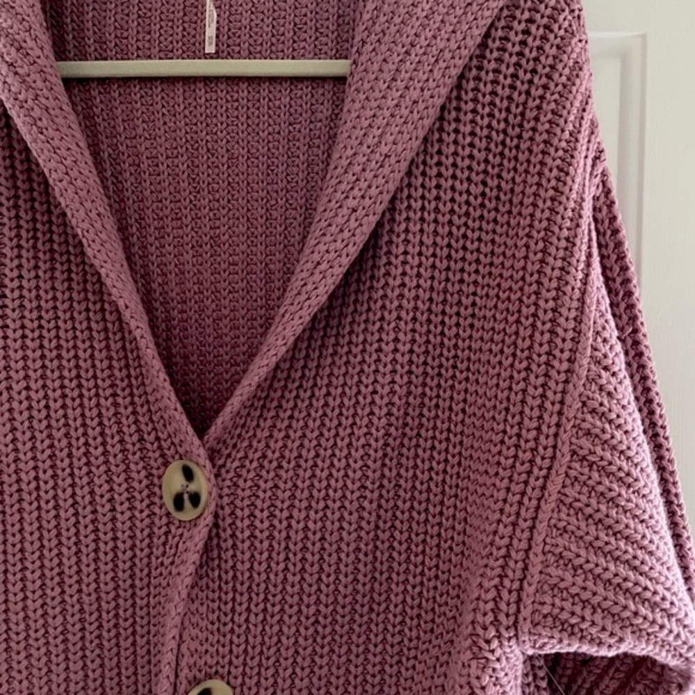 FREE PEOPLE Swim Too Deep Cardigan NWT Sz XS Smoked Pink - Picture 16 of 16